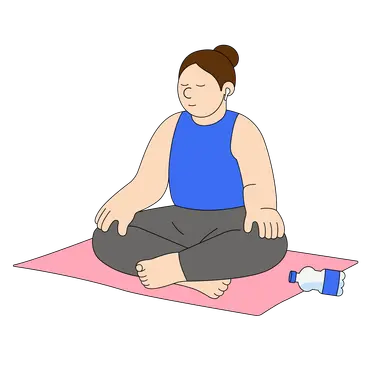 Illustration of a woman meditatimg